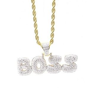 14k Gold Finis Lab Diamond BOSS Custom Charm Chain